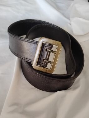 Black Leather Belt Brass Buckle American Eagle Women's Size M